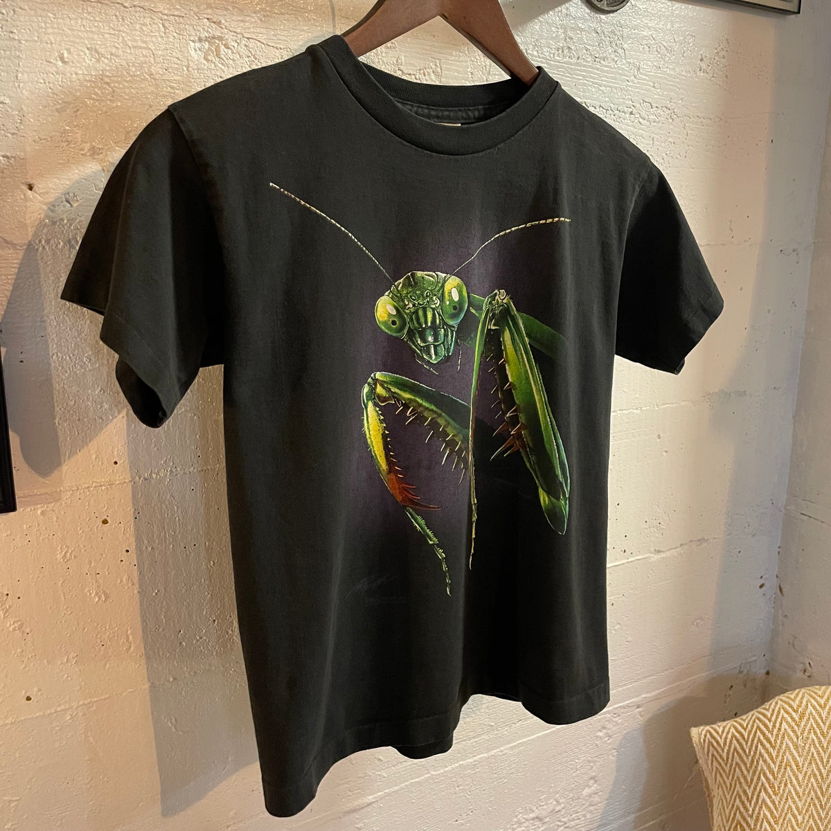 Vintage 90's Butterfly Pavilion Praying Mantis Big Graphic Single Stitch T-Shirt - Size Youth Large - Made In USA