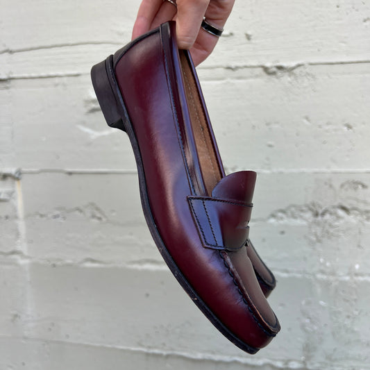 True Vintage 1960's Sears Merri-Mocs Oxblood Leather Loafers - Size 5.5B (Standard) - Made In USA - Style 16400
