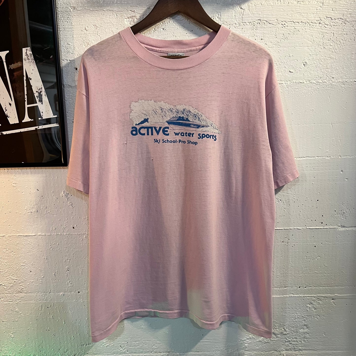 Vintage 90's Distressed Single Stitch 'Active Water Sports' Graphic T-Shirt ' - Size XL - Made In USA