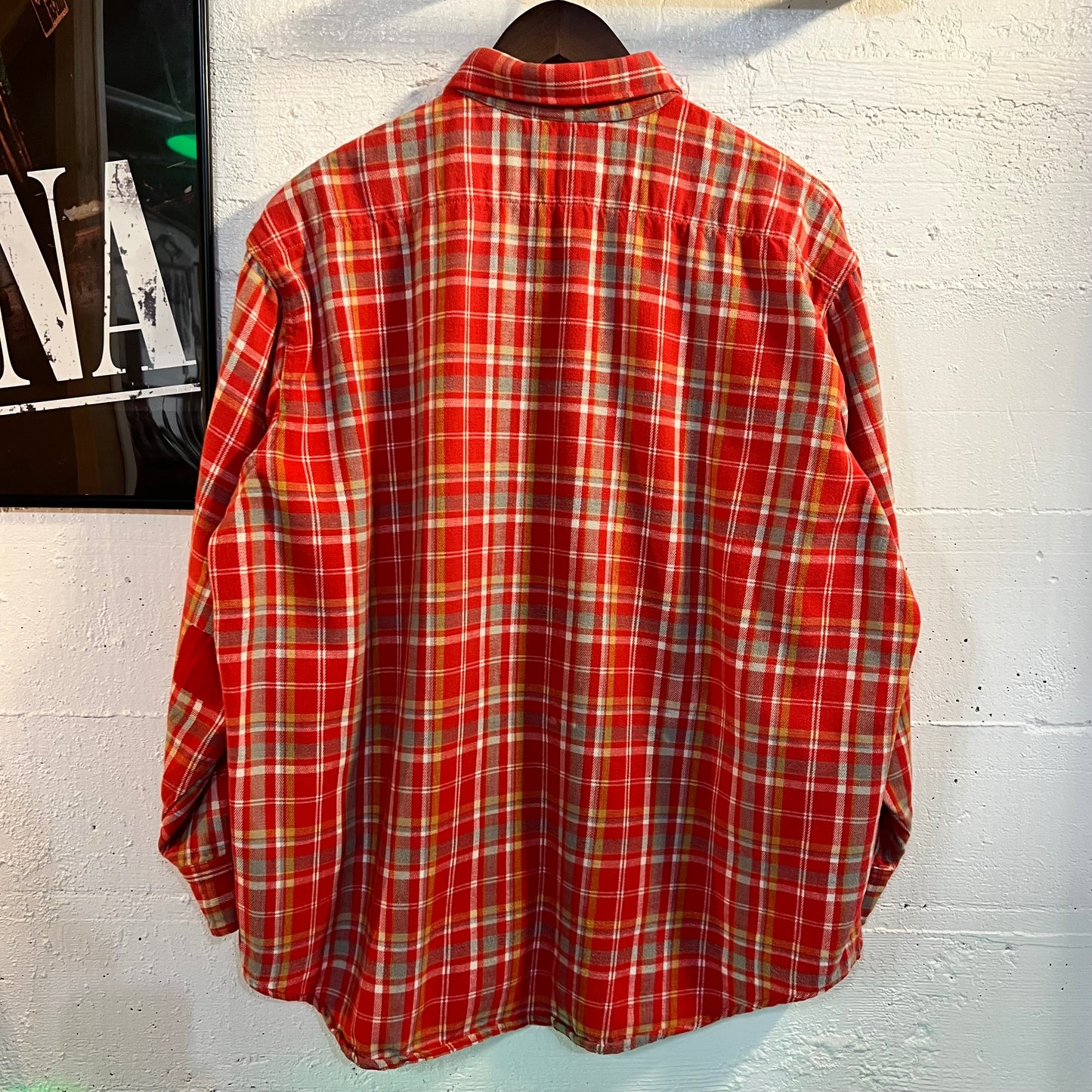 Vintage 1970's JCPenney Big Mac Plaid Flannel Shirt - Size XL - Made In USA - Red/Yellow