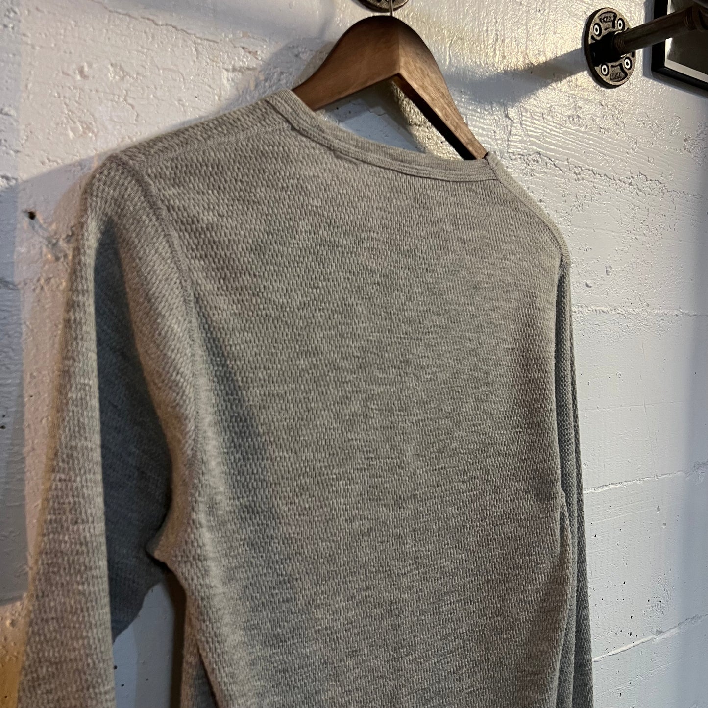 Vintage 80's St. Johns Bay Long Sleeve Thermal Shirt - Size Large - Made In USA - Grey