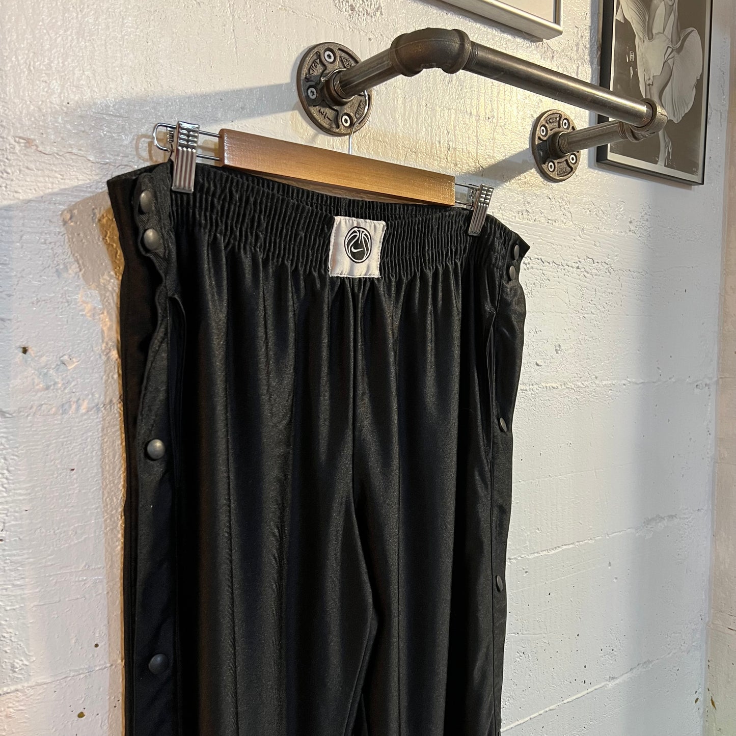Vintage Y2K Nike Basketball Breakaway Full Snap Athletic Pants - Size XL - Black/Black