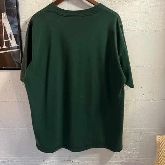 Vintage 90’s University Of Oregon Women’s Basketball Single Stitch T-Shirt - Size XL - Green/Yellow/Orange/Etc.