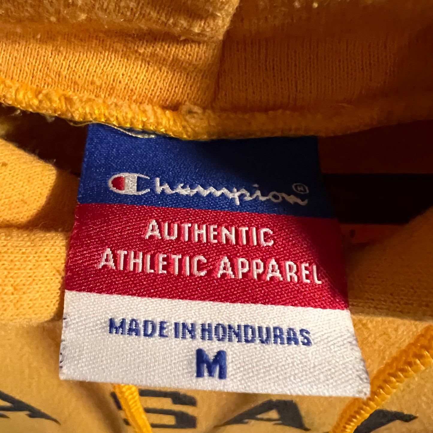 Vintage Champion La Salle University Hoodie Sweatshirt - Size Medium - Yellow/Black