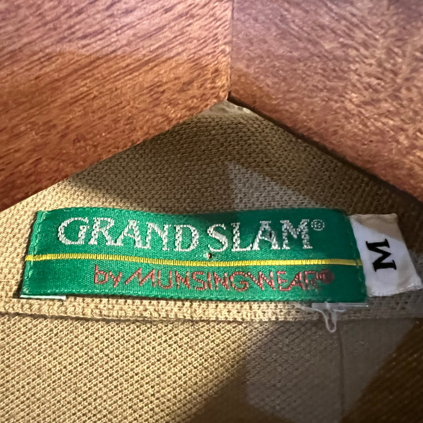 Vintage Munsingwear Penguin Grandslam Polo Shirt - Size Medium - Made In USA - Tan