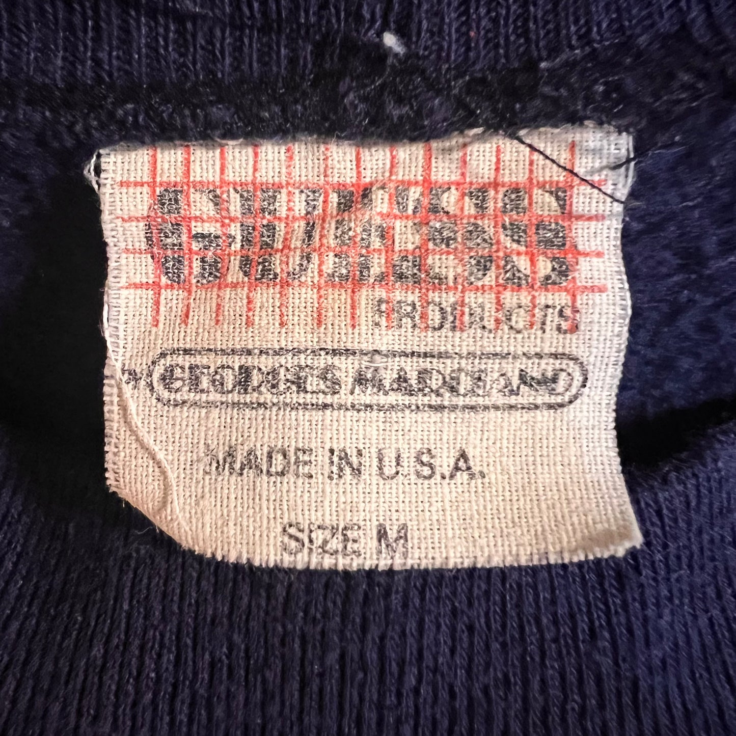 Vintage 1989 Guess By Georges Marciano '?' Logo Mock Neck Sweatshirt - Size Medium - Made In USA - Single Stitch - Navy/Pink