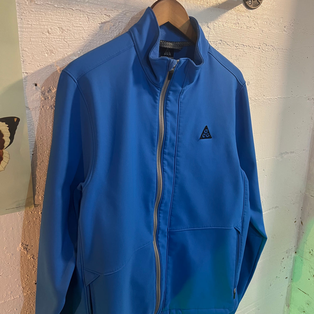Vintage Y2K Nike ACG Fleece Lined Waterproof Shell Jacket - Size Large - Blue