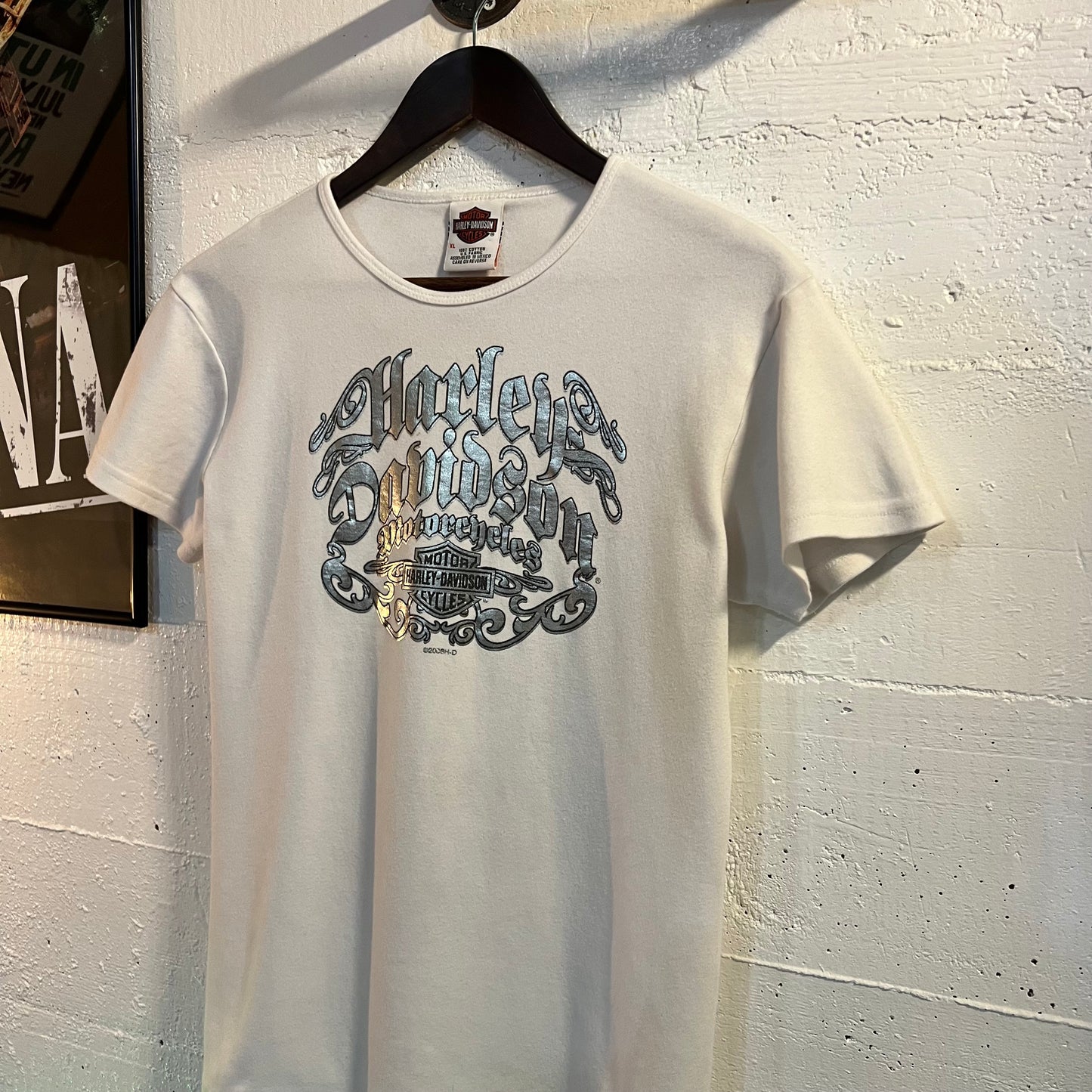 Vintage Y2K Harley Davidson Springfield, IL Women’s T-Shirt - Size XL - White/Silver