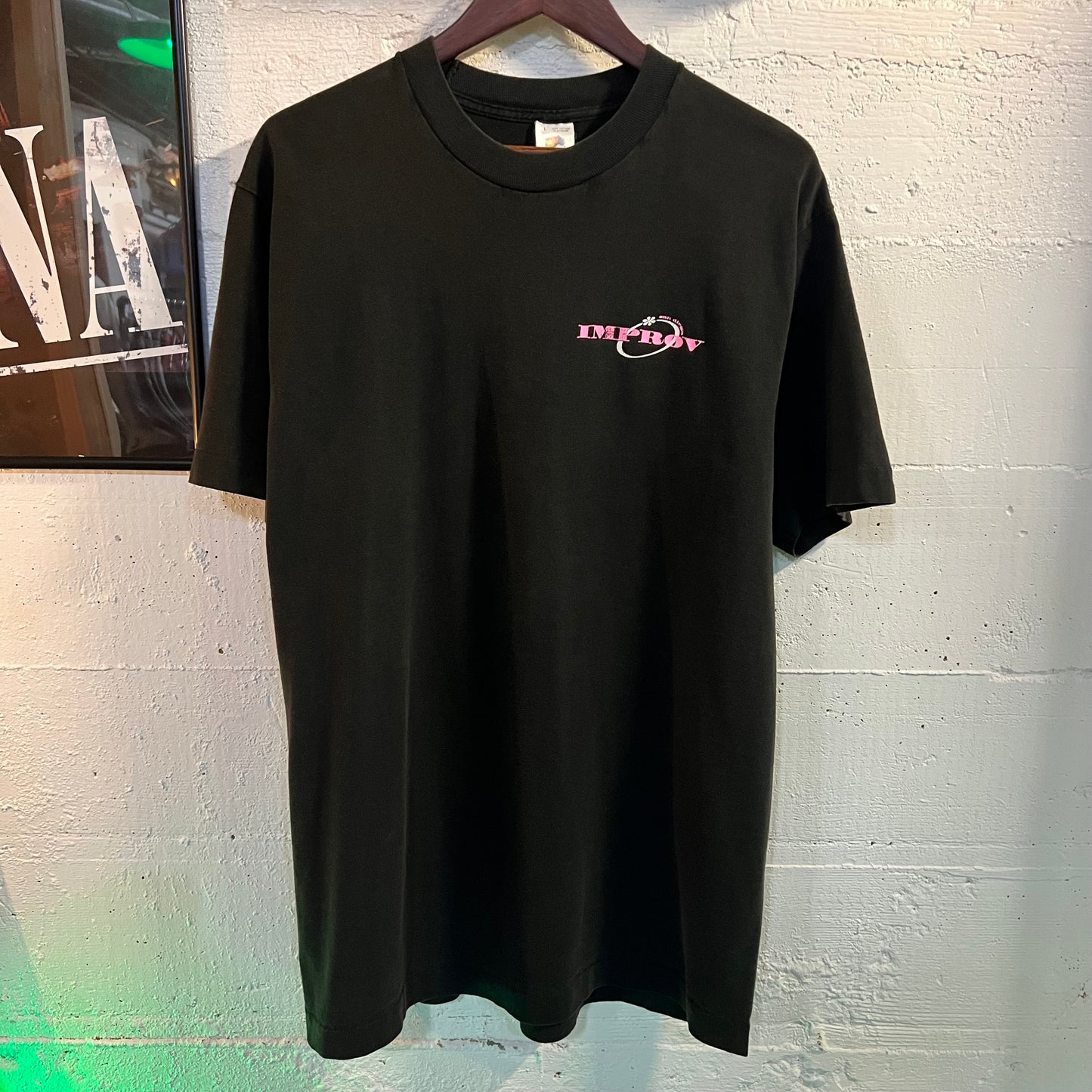 Vintage San Diego Improv Single Stitch T-Shirt - Size Large - Made In USA - Black/Pink/White