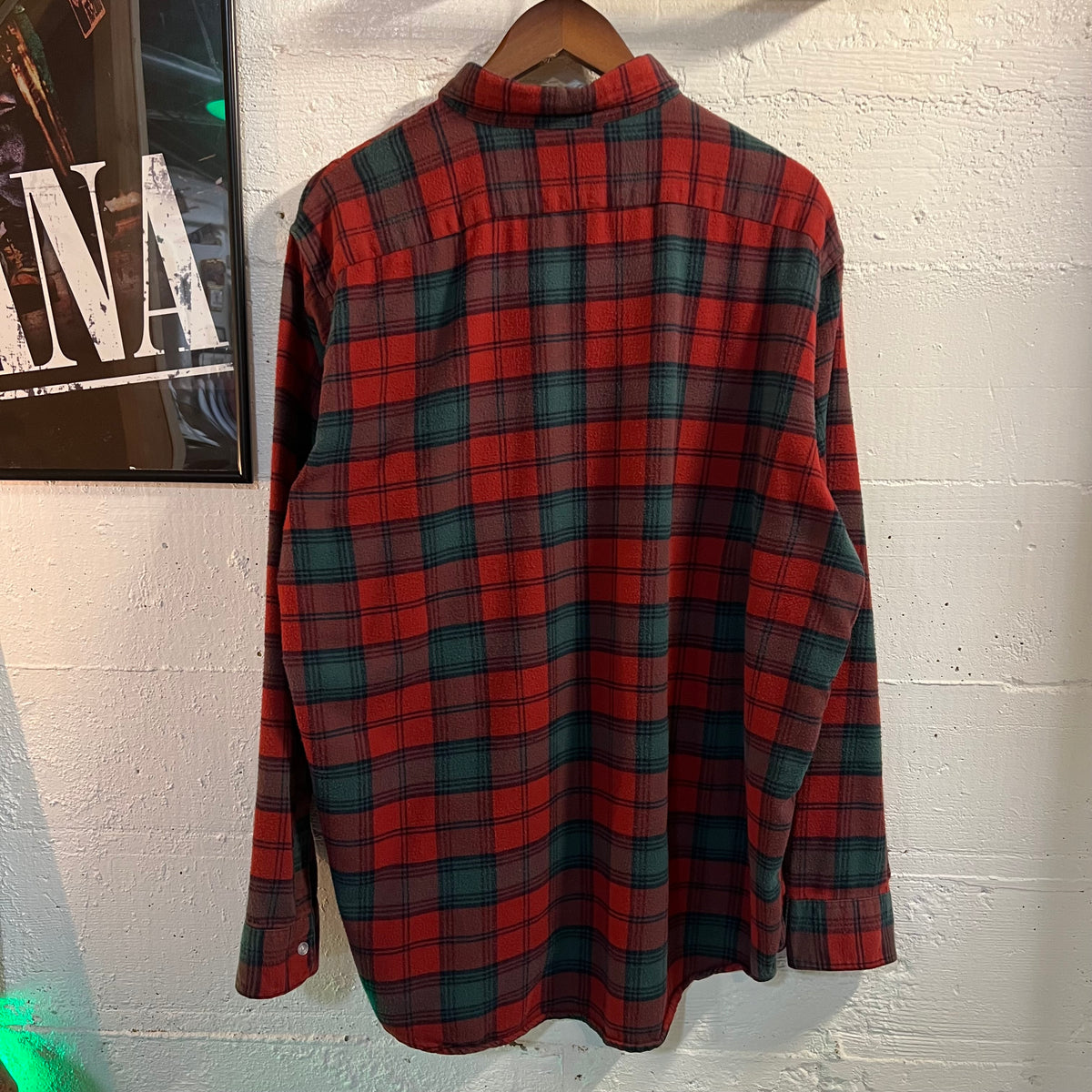 Vintage 90's L.L. Bean Plaid Button Up Flannel - Size XL - Made In USA - Red/Green