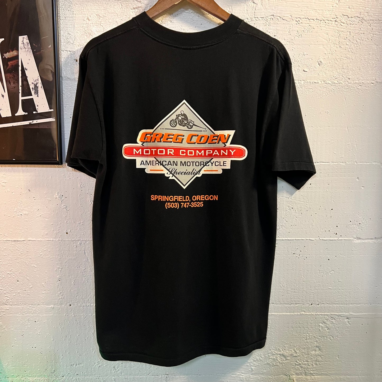 Vintage Greg Coen Motor Company 'Dare To Dream' Eagle Springfield, OR Single Stitch T-Shirt - Size Large - Made In USA - Black/Multicolor