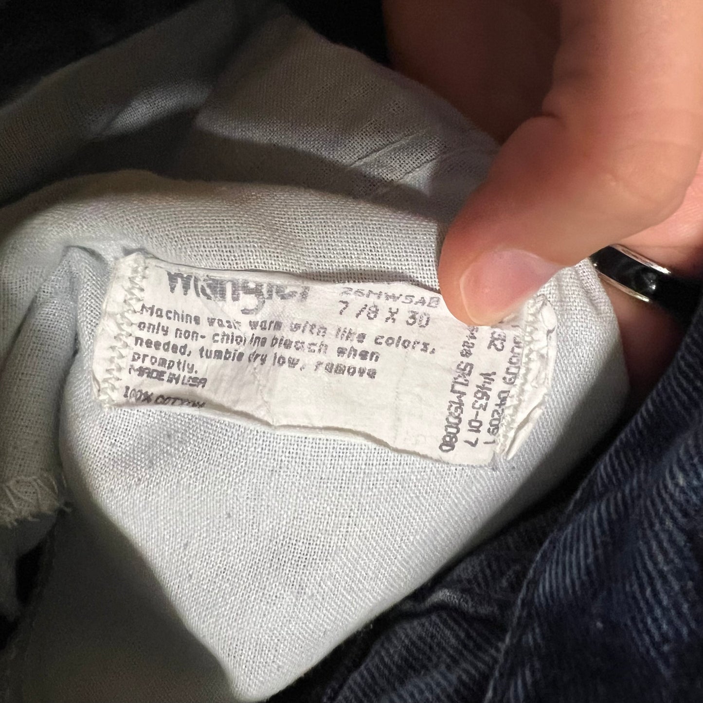Vintage 80's/90's Wrangler Women's Exposed Button Fly High Waisted Jeans - Size (7) 27"x30.5" - Made In USA - Deep Indigo - 26WMSAB