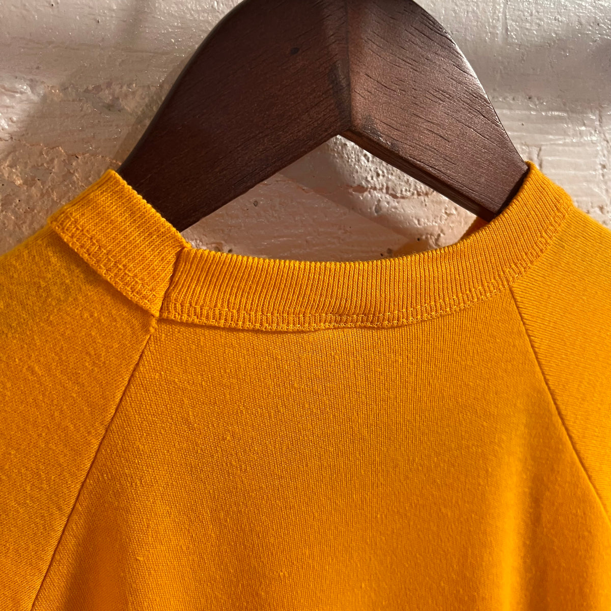 True Vintage 1970's Buster Brown 50/50 Blend Raglan Sleeve Baby Tee - Size XS - Golden/Yellow - Made In USA