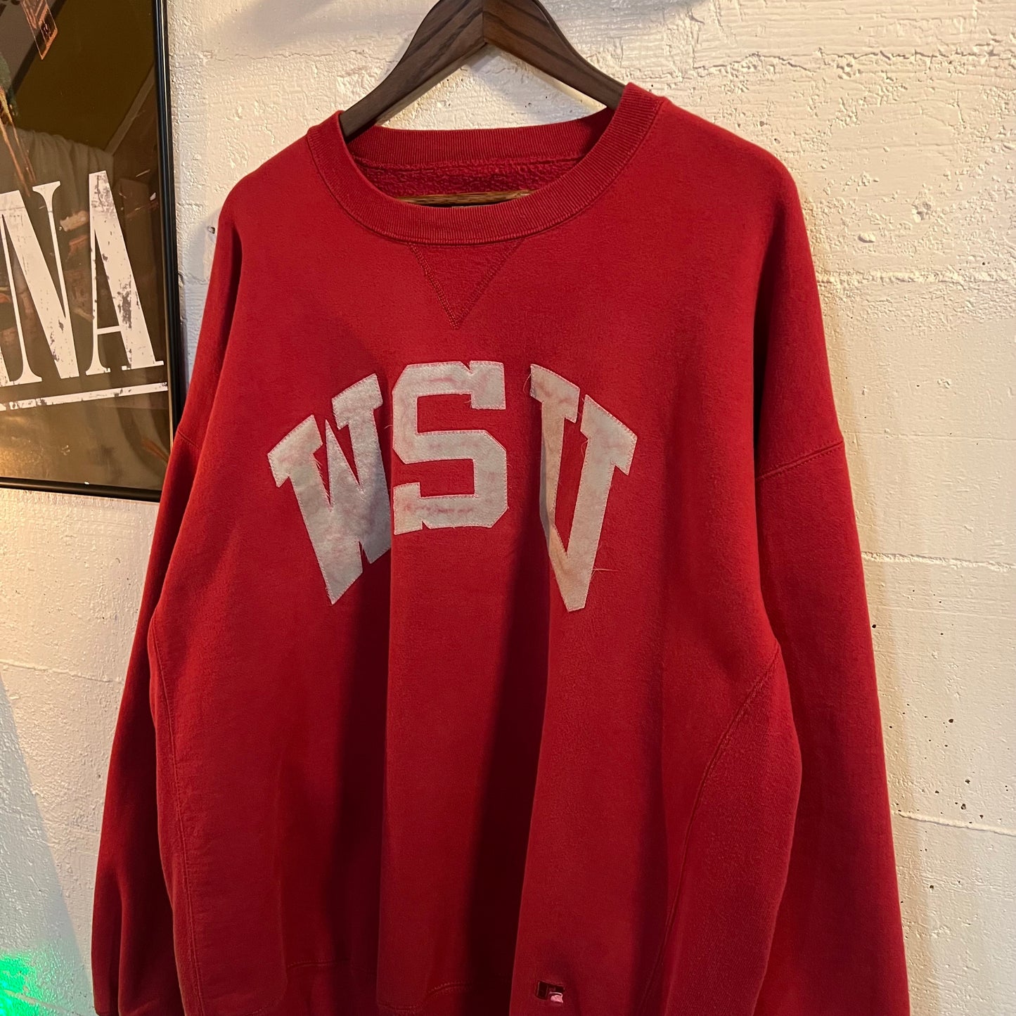 Vintage Russell Pro Cotton WSU Heavyweight Crewneck Sweatshirt - Size 2XL - Made In USA - Red/Grey