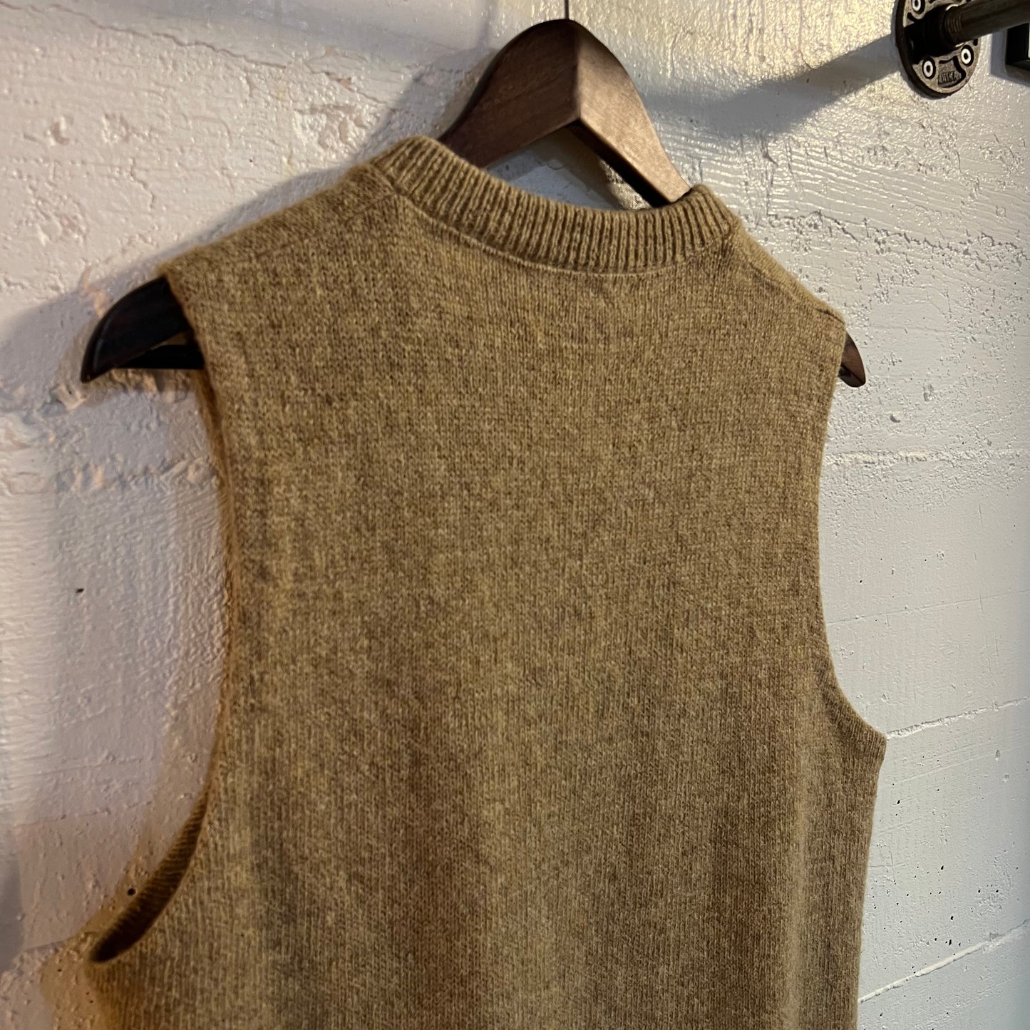 Vintage 80’s Puritan Thermax Knit Wool Blend Sweater Vest - Size Large - Made In USA - Tan