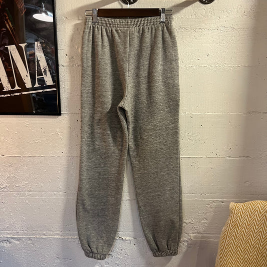Vintage 80’s Embroidered Adidas Originals Elastic Waist Sweatpants - Size Youth XL - Made In USA - Heather Grey/Black/Red