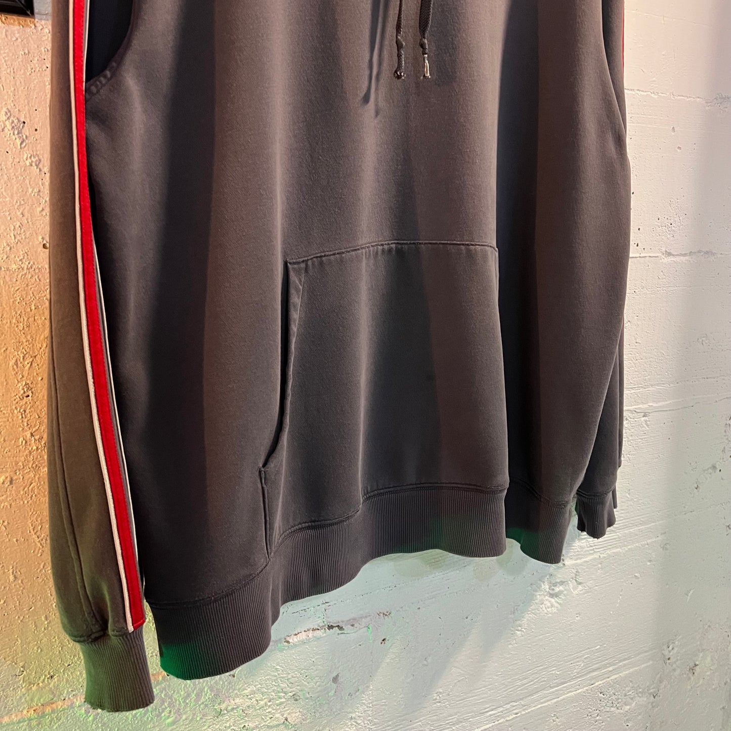 Vintage 2004 Adidas Center Three Stripe Logo Oversized Hoodie - Size XL - Red/Gray