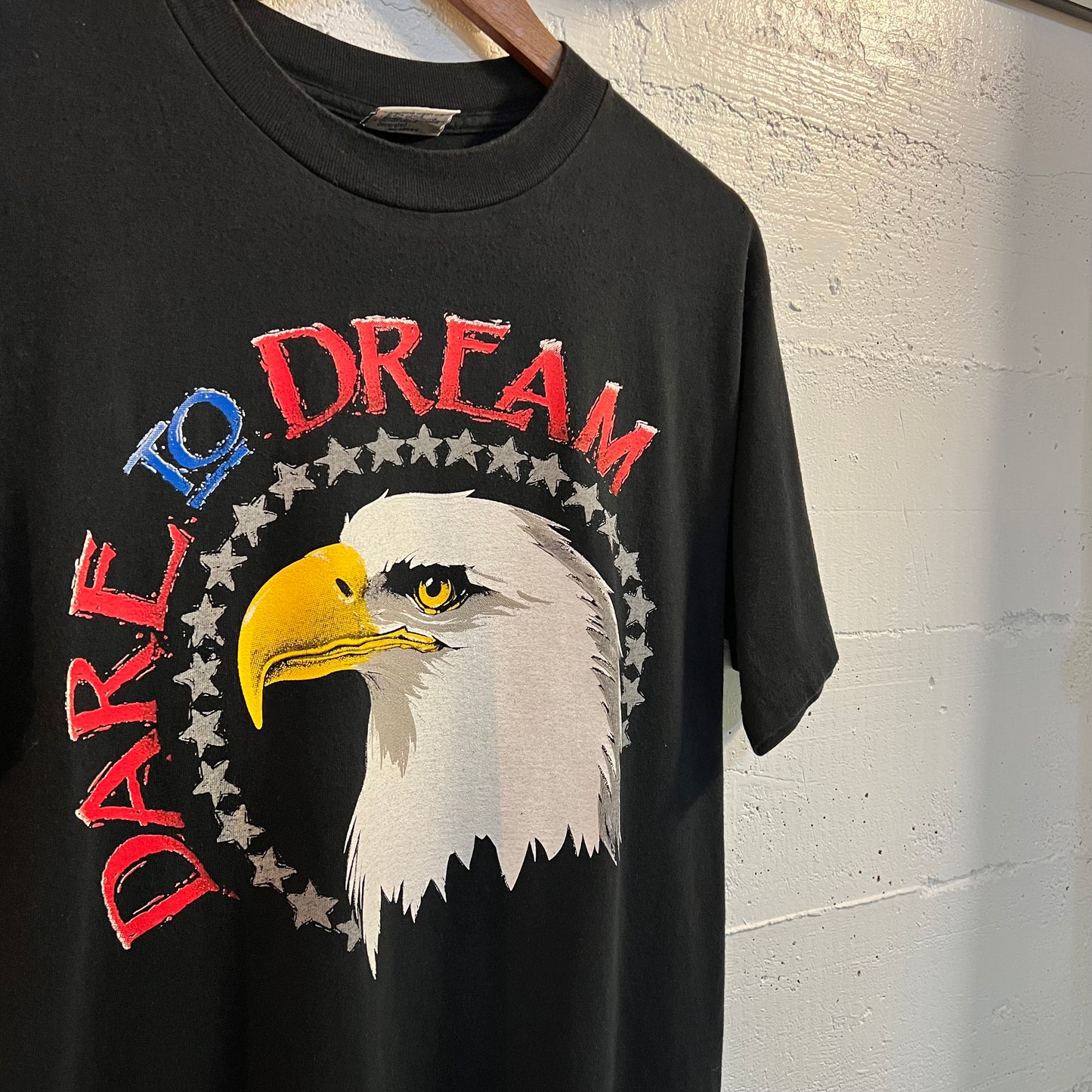 Vintage Greg Coen Motor Company 'Dare To Dream' Eagle Springfield, OR Single Stitch T-Shirt - Size Large - Made In USA - Black/Multicolor