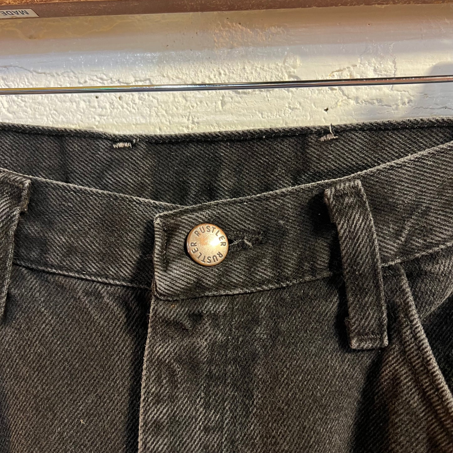 Vintage 2000's Rustler Faded Black Denim Jeans - Size 33" x 30" - Faded Black Denim