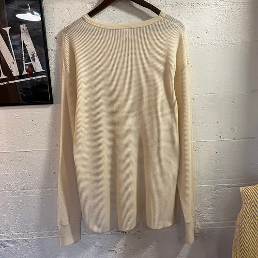 Vintage 90’s Glaciers Edge Waffle Knit Long Sleeve Thermal Shirt - Size XL - Antique White