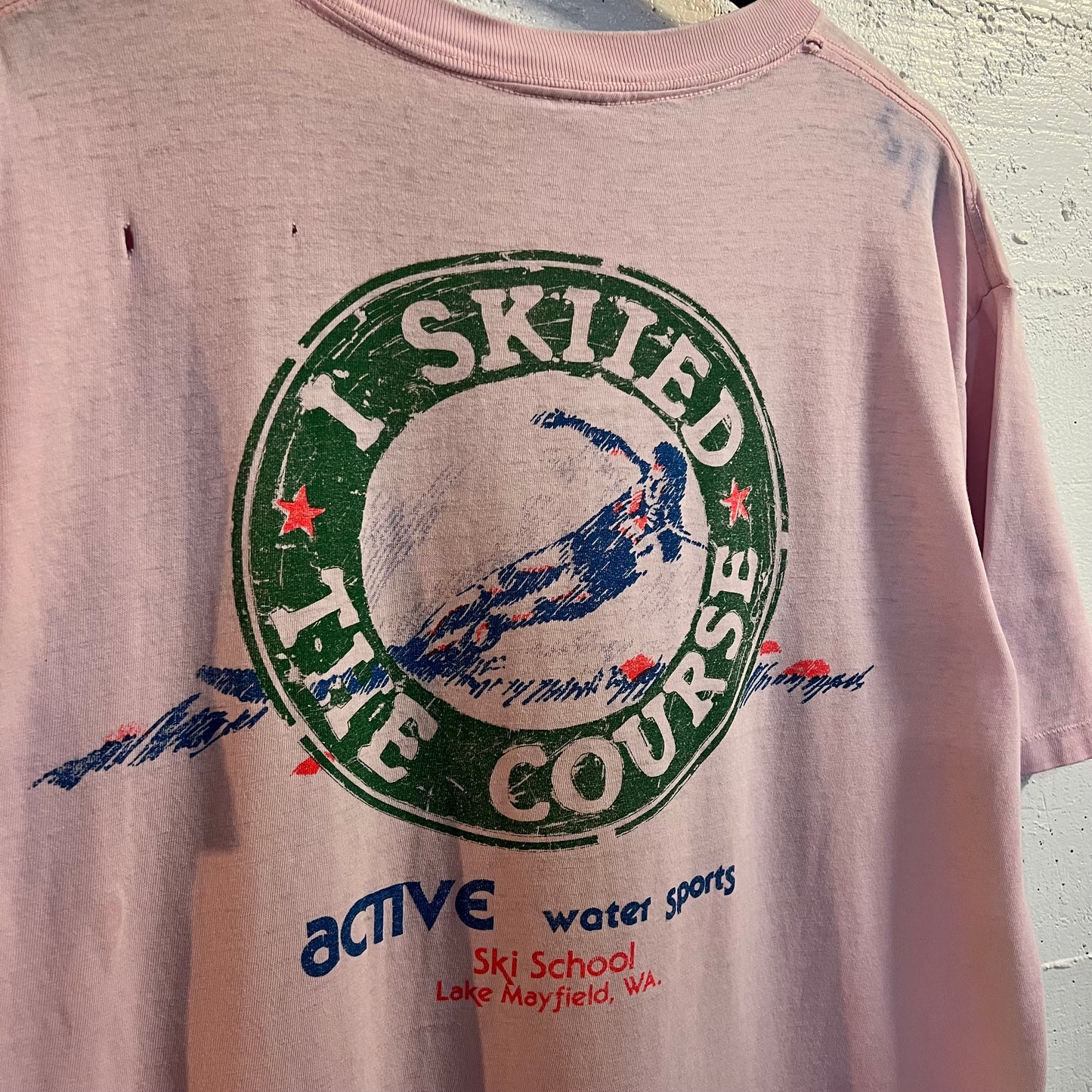 Vintage 90's Distressed Single Stitch 'Active Water Sports' Graphic T-Shirt ' - Size XL - Made In USA