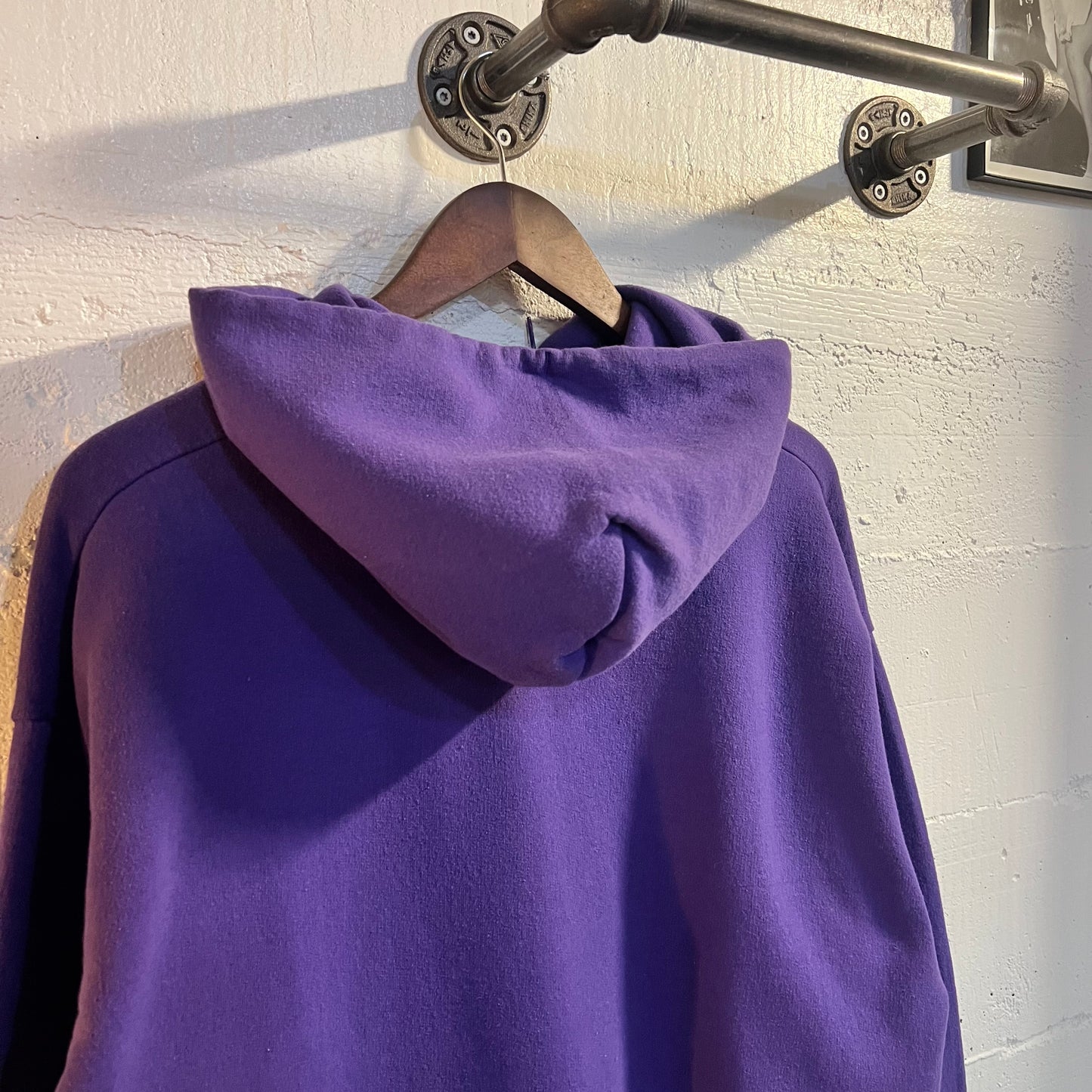 Vintage Hanes Baggy Blank Hoodie Sweatshirt - Size Large - Purple