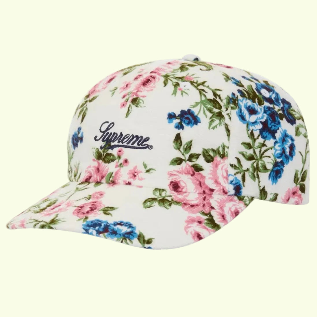 *New* Supreme Floral Flannel 6-Panel Hat - O/S - SS26 - White - Made In USA