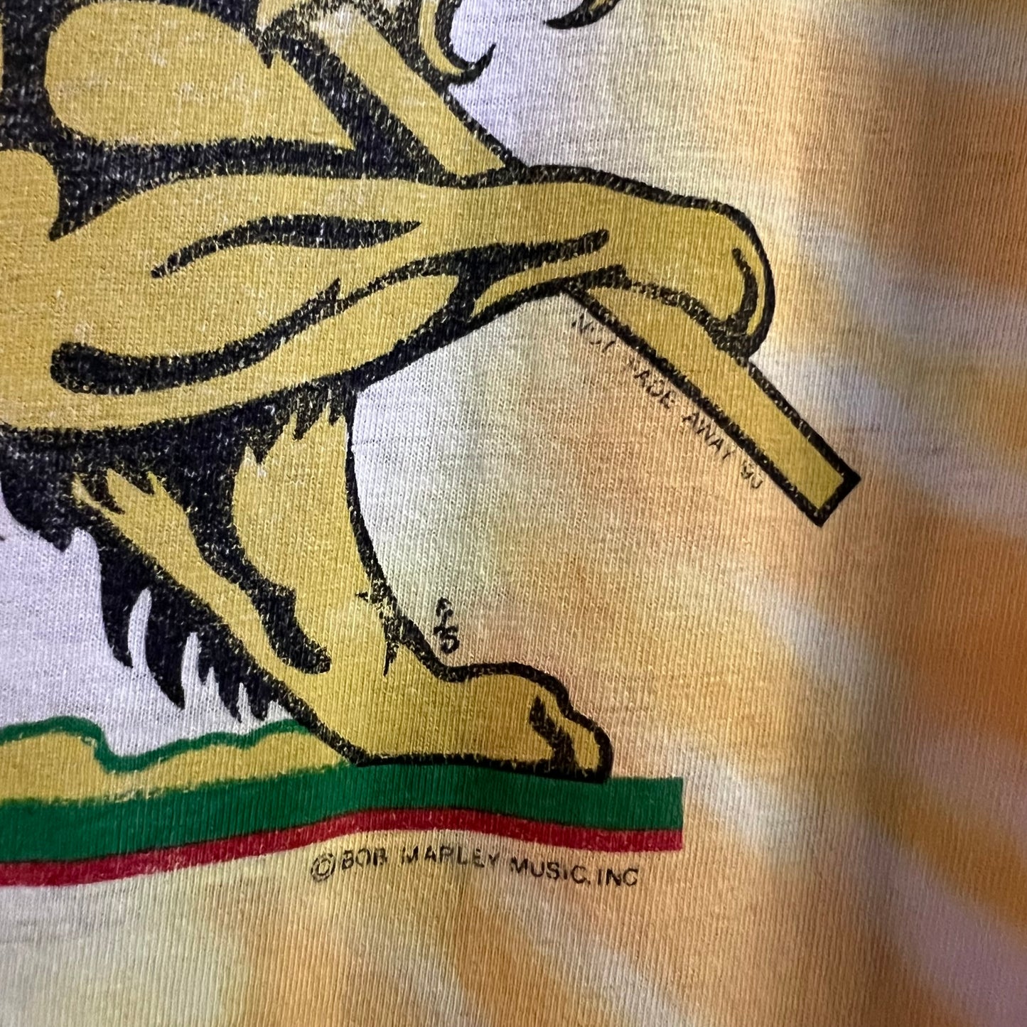 Vintage 90's Bob Marley Tuff Gong Single Stitch Tie Dye Rap T-Shirt - Size XL - Made In USA - Red/Green/Yellow-