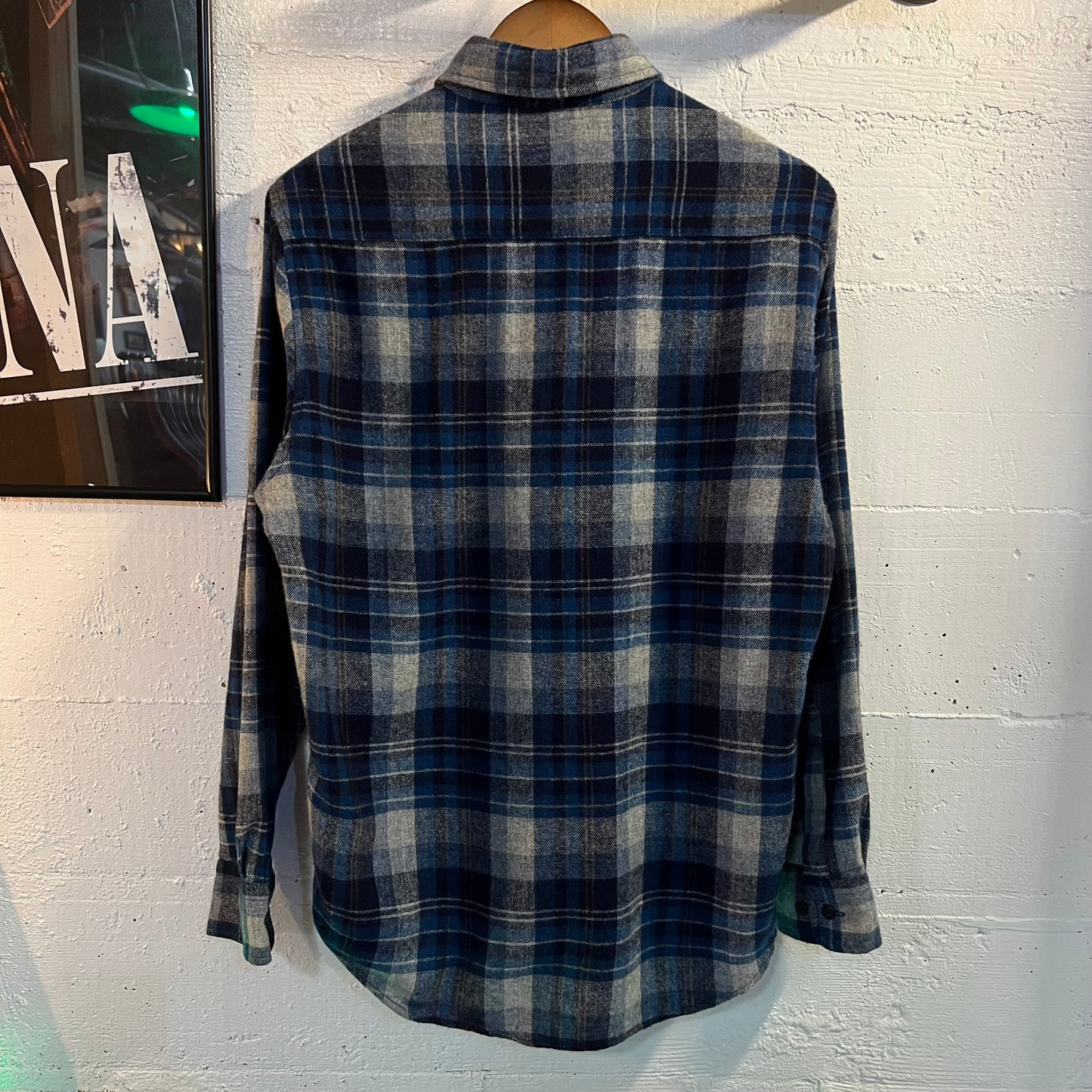Vintage Fieldmaster Wool Blend Plaid Flannel - Size Medium - Blue/Grey