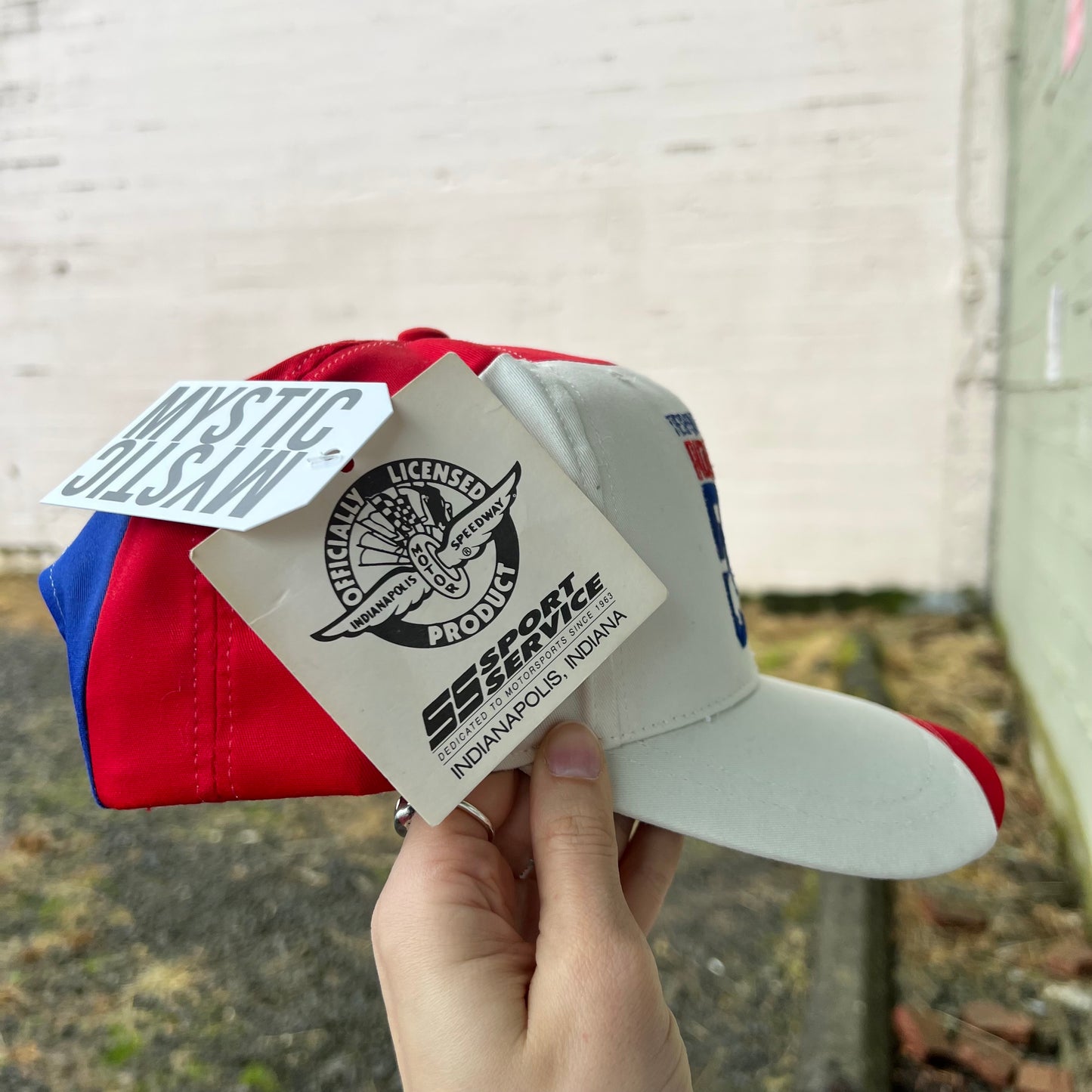 Vintage Deadstock Indianapolis 500 'Indy Car' Embroidered Snapback Hat - O/S - Red/White/Blue