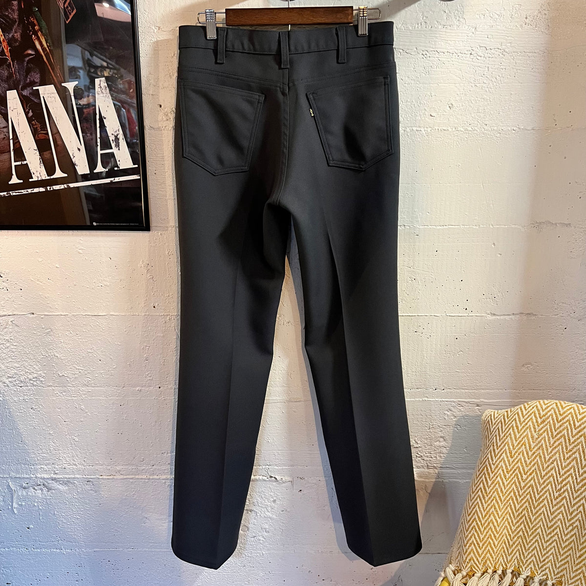 True Vintage Levi's 517 Sta-Prest Boot Cut Pleated Pants - Size 30" x 30" - Made In USA - Charcoal Gray - Talon Zipper