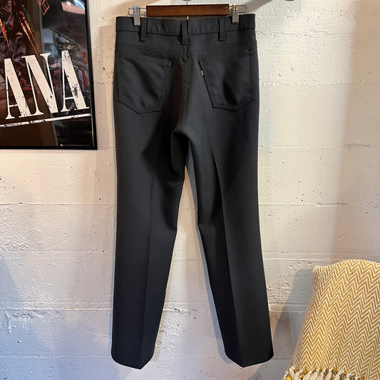 True Vintage Levi's 517 Sta-Prest Boot Cut Pleated Pants - Size 30" x 30" - Made In USA - Charcoal Gray - Talon Zipper