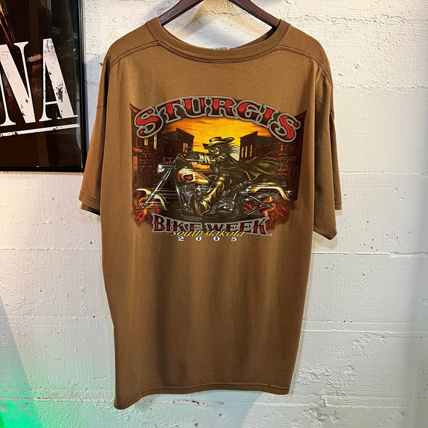 Vintage 2005 Sturgis Bike Week South Dakota T-Shirt - Size XL - Brown/Multicolor