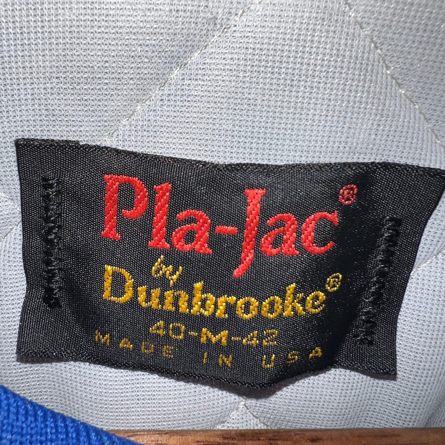 Vintage 1980's USS Alabama SSBN-731 Pla-Jac By Dunbrooke Satin Bomber Jacket - Size 40 (M) - Made In USA - Blue/Yellow