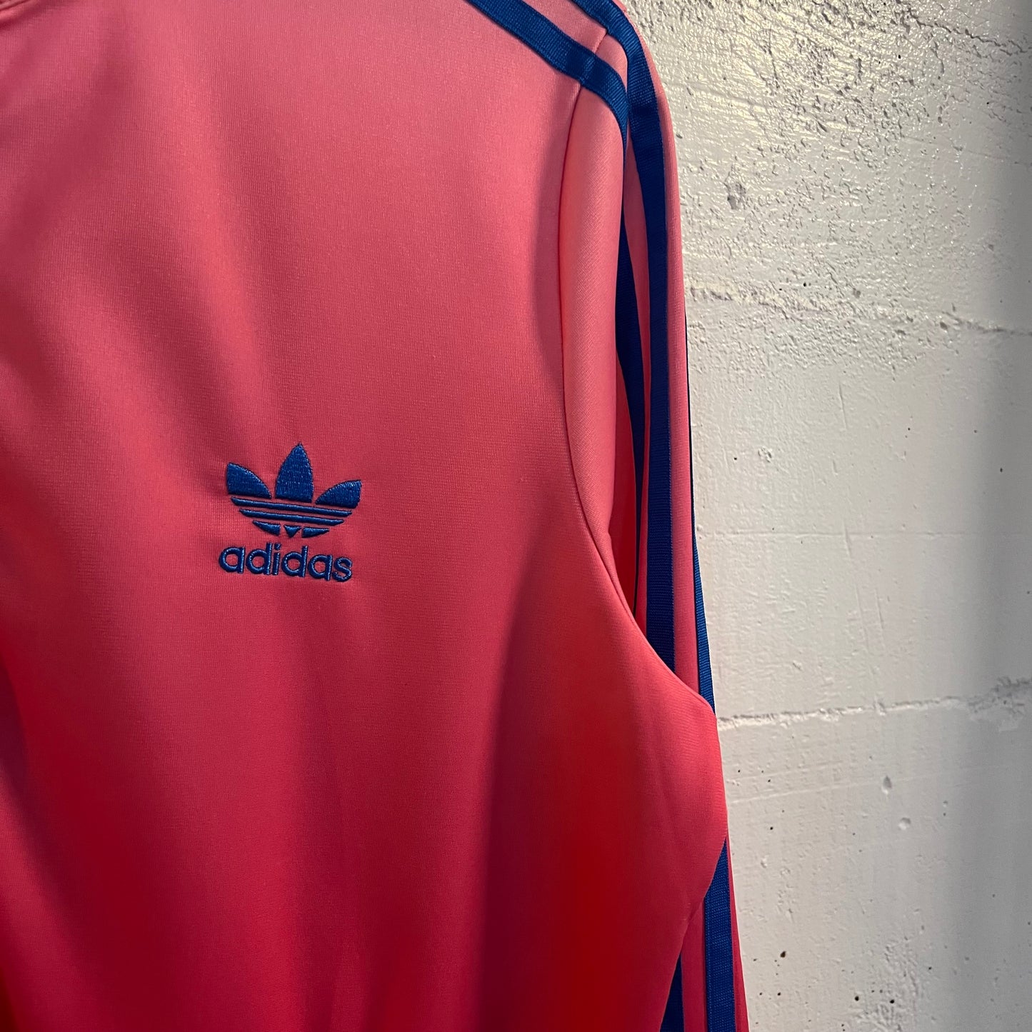 Vintage Adidas Originals Embroidered Trefoil Ombré Zip-Up Track Jacket - Size Large - Pink/Blue