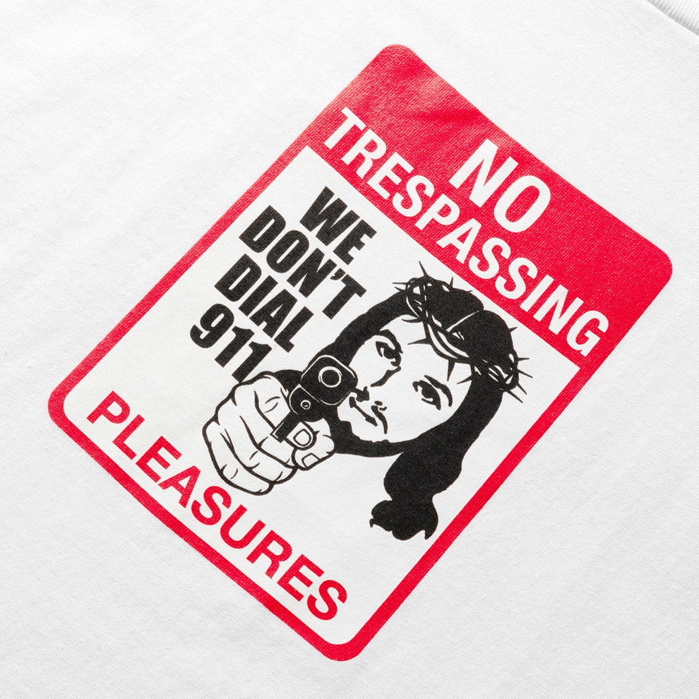 *New* Pleasures 'Trespass' T-Shirt - Size Medium - White