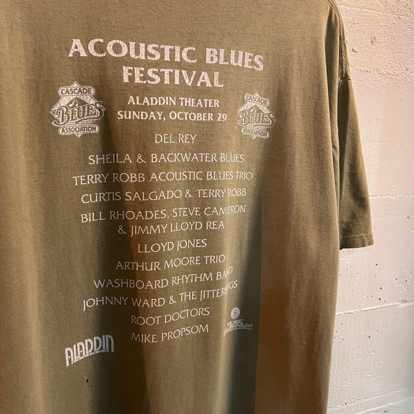 Vintage 1993 Cascade Acoustic Blues Festival T-Shirt - Size XL - Single Stitch