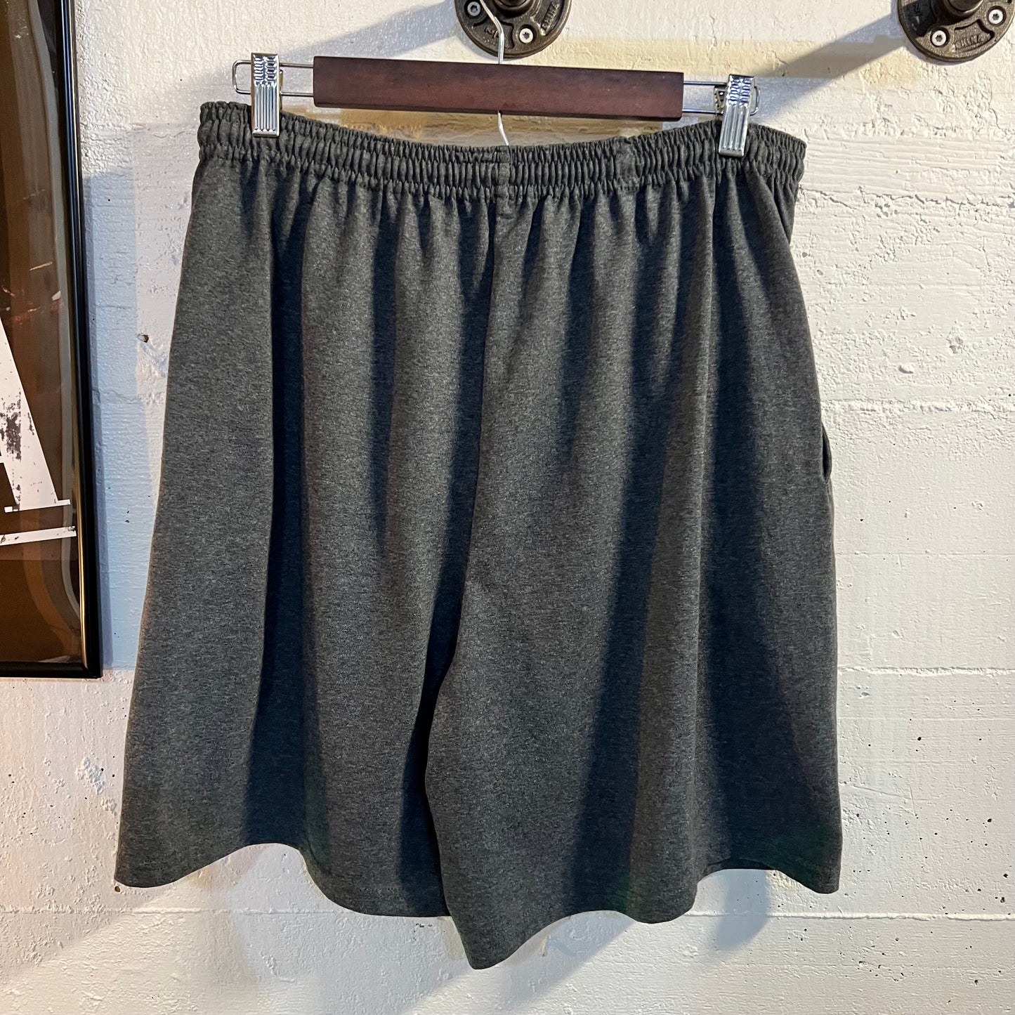 Vintage Russell Athletic Cotton Performance Elastic Waist Shorts - Size Large - Dark Grey
