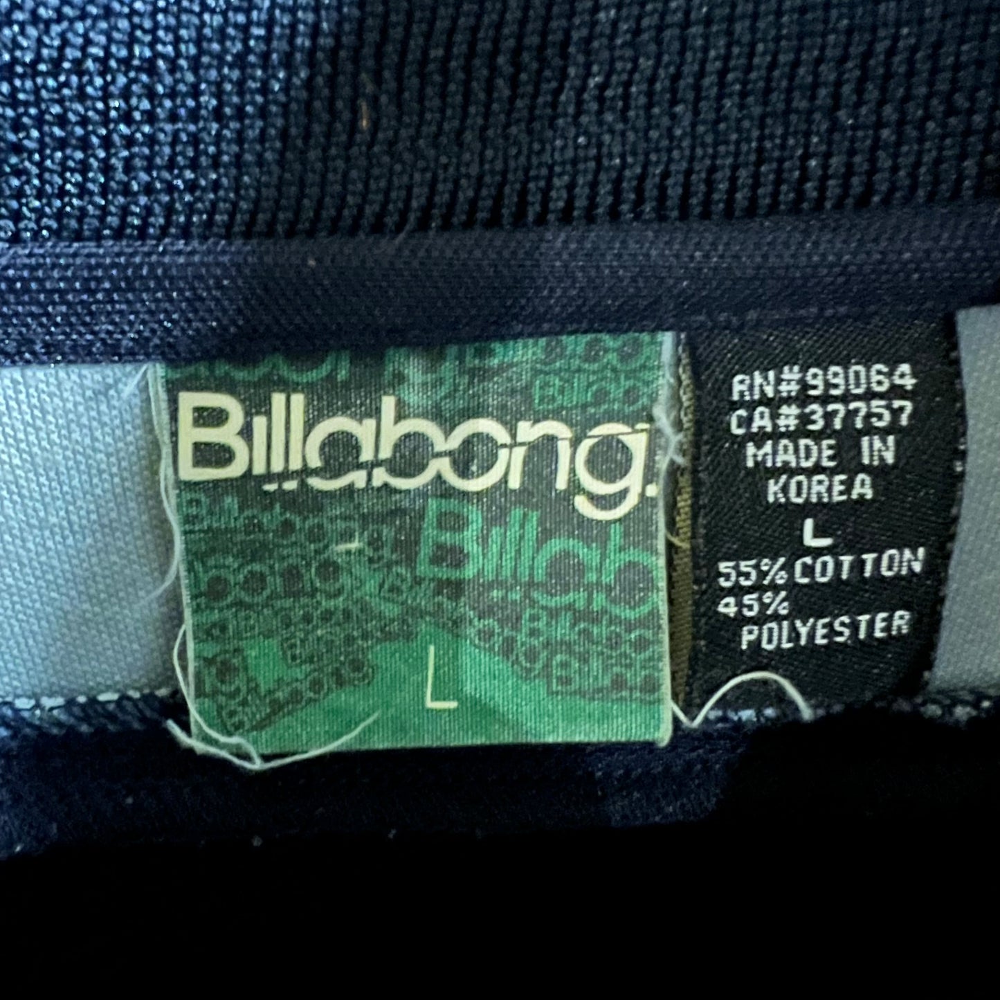 Vintage 2000's Billabong Zip-Up Track Jacket - Size Large - Baby-Blue/Navy/Navy