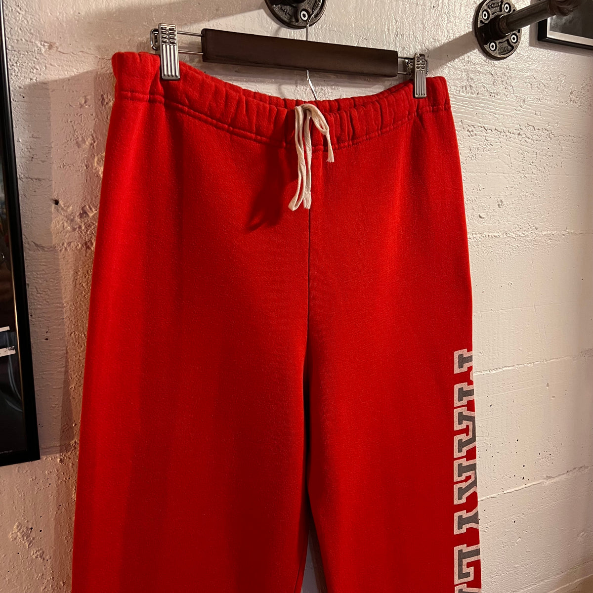 Vintage 80’s Russell Maryland Adjustable Waist Sweatpants - Size Medium - Made In USA - Red/Grey/White