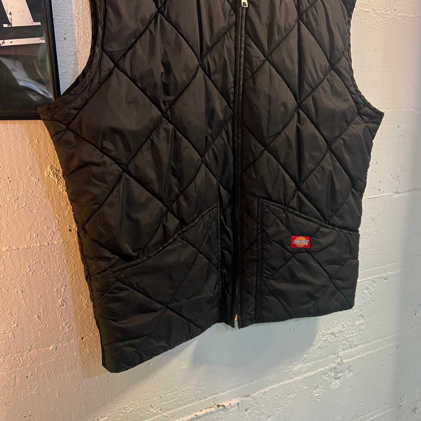Dickies Quilted Nylon Bomber Workwear Vest - Size Large - Black