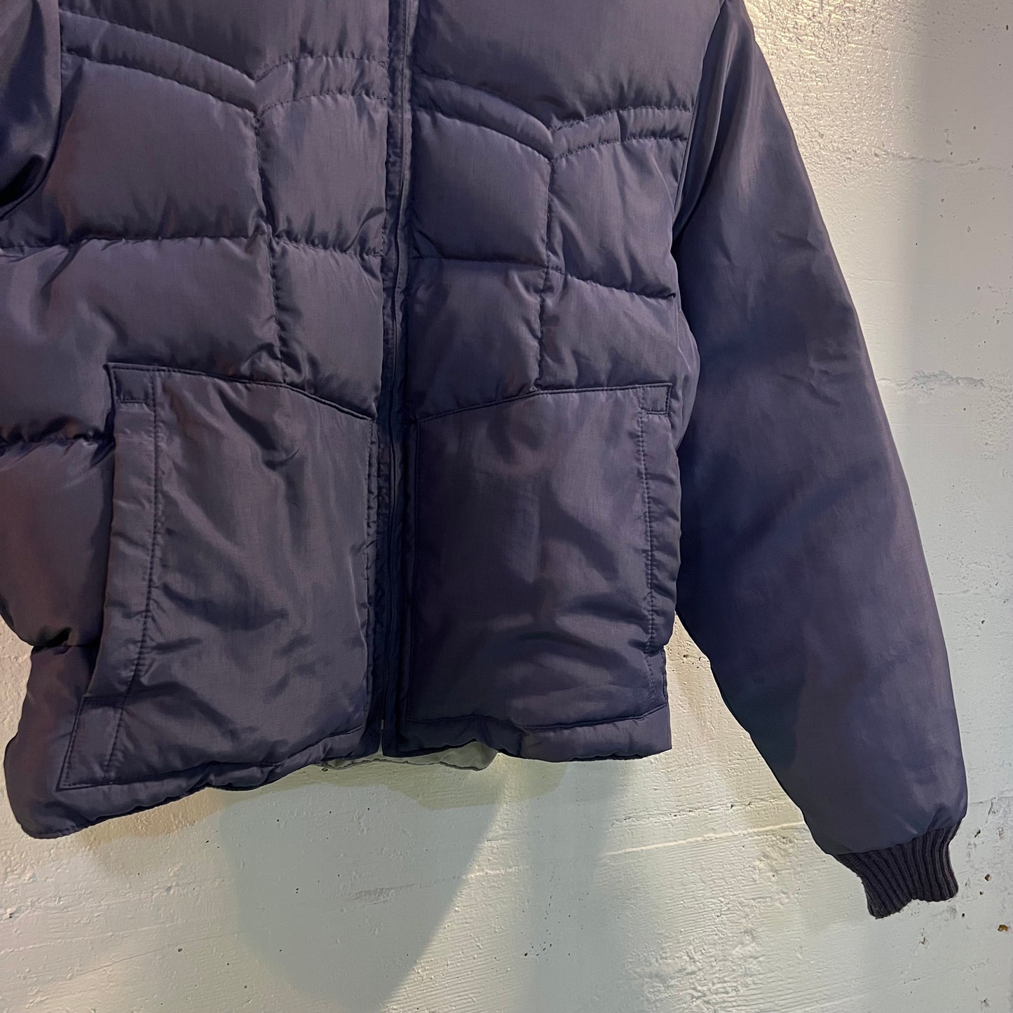 Vintage 70's Tempco Goose Down Western Cut Puffer Jacket - Size Youth XL (14) - Made In USA - Lavender
