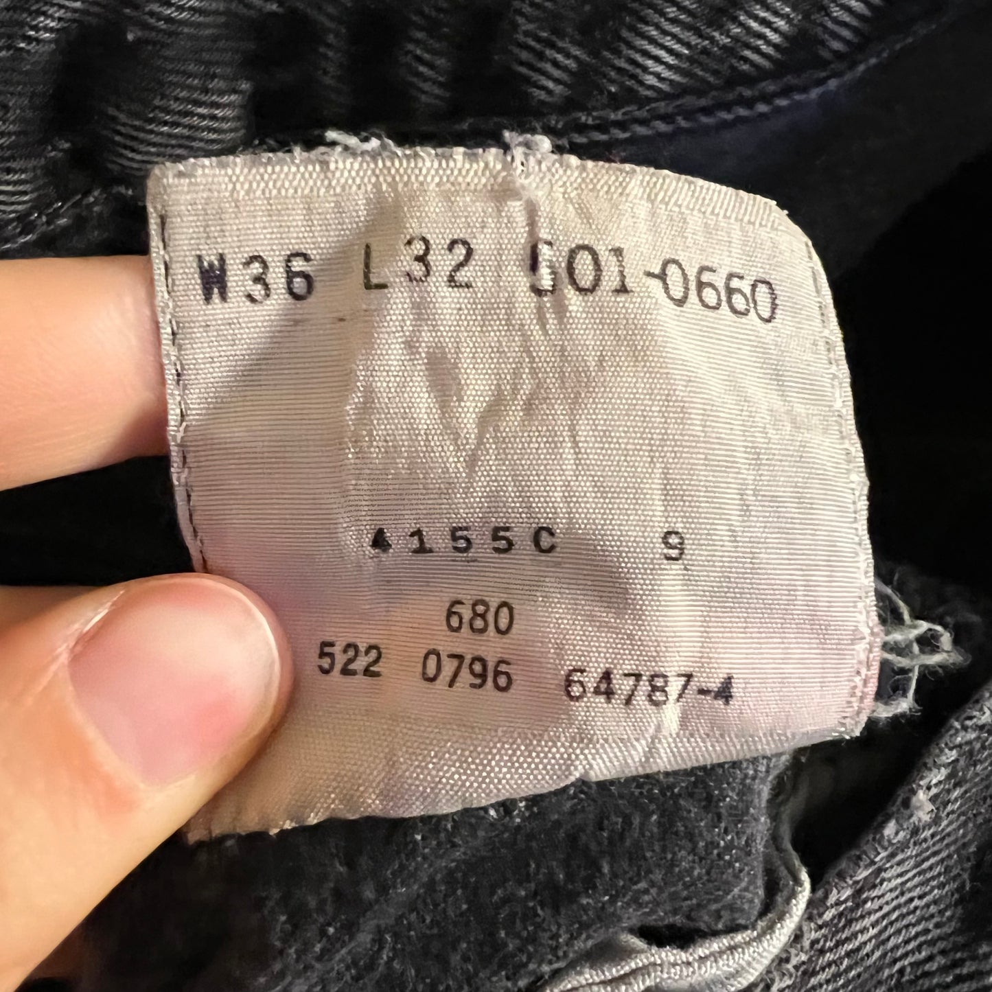 Vintage 90's Levi's 501 Button Fly Faded Black Denim Jean - Tag Size 36" x 32" - Made In USA