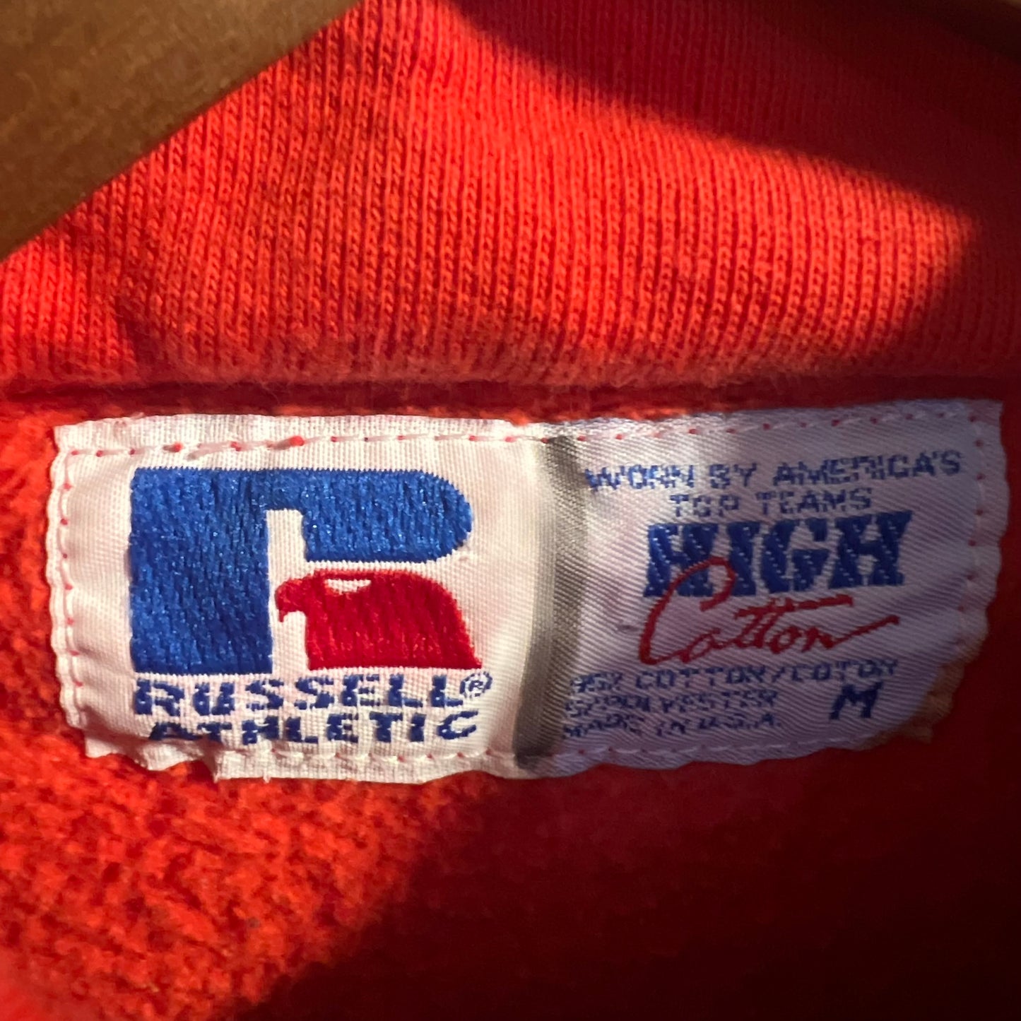 Vintage Russell Athletic 1/4 Zip Pullover Crewneck Sweatshirt - Size Medium - Made In USA - Red