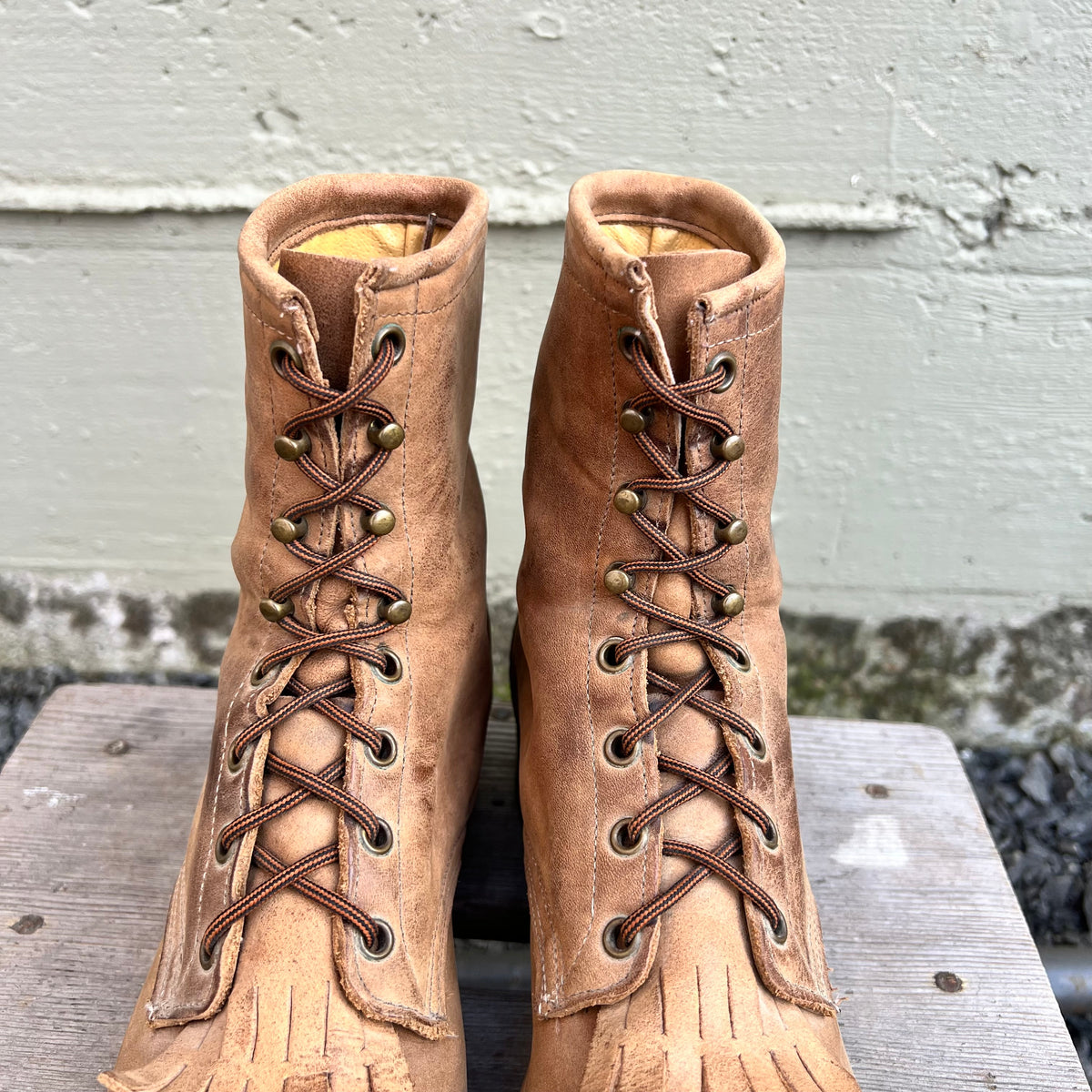 Vintage Laredo Women's Leather Lace Up Kiltie Boots - Size 10M (Medium Width) - Made In USA - Leather