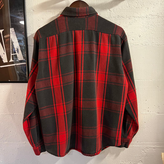 Vintage 90's Great Northwest All Cotton Buffalo Tartan Plaid Flannel Shirt - Size Large - Made In USA - 100% Cotton