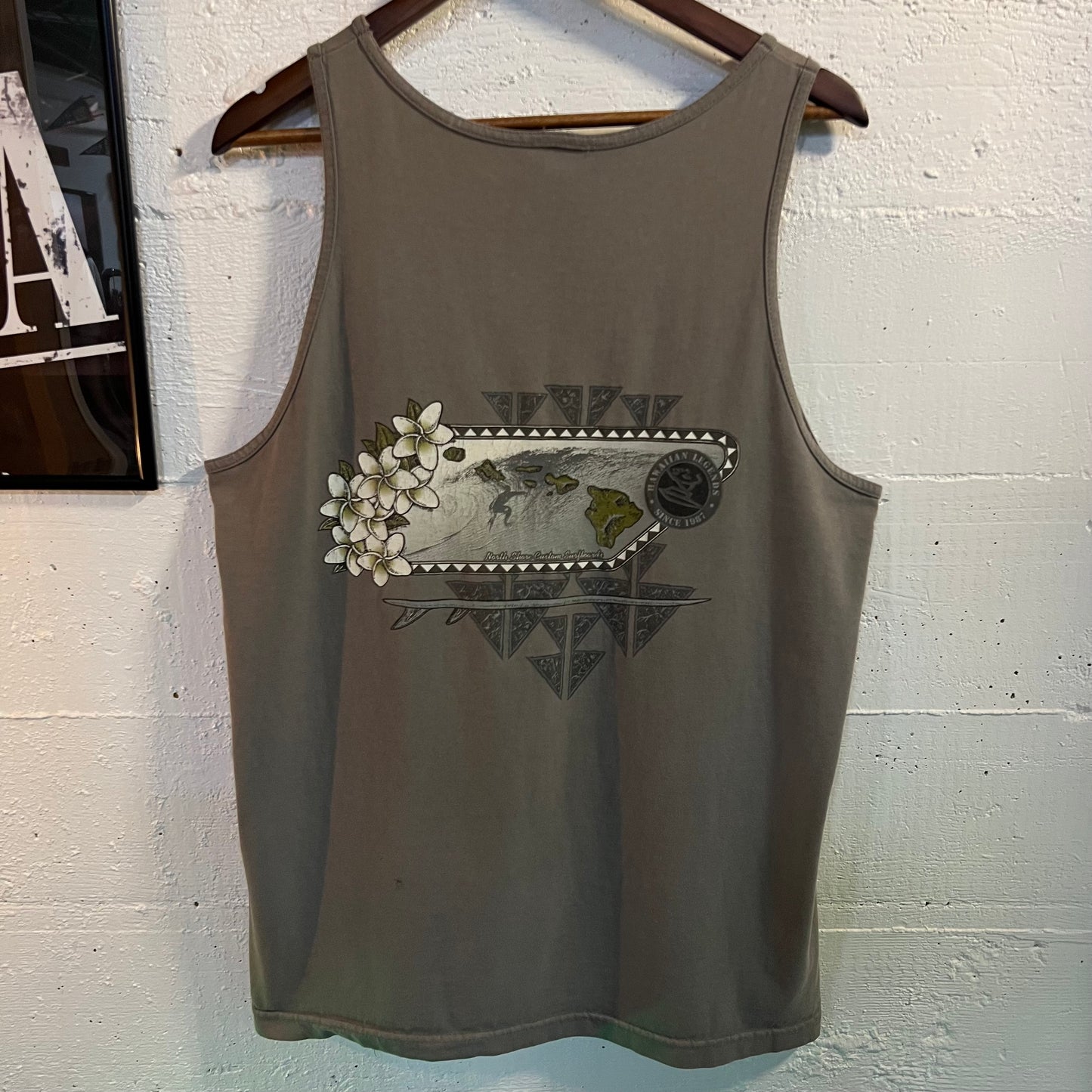Vintage 90's Hawaiian Legends North Shore Tank Top - Size XL - Gray