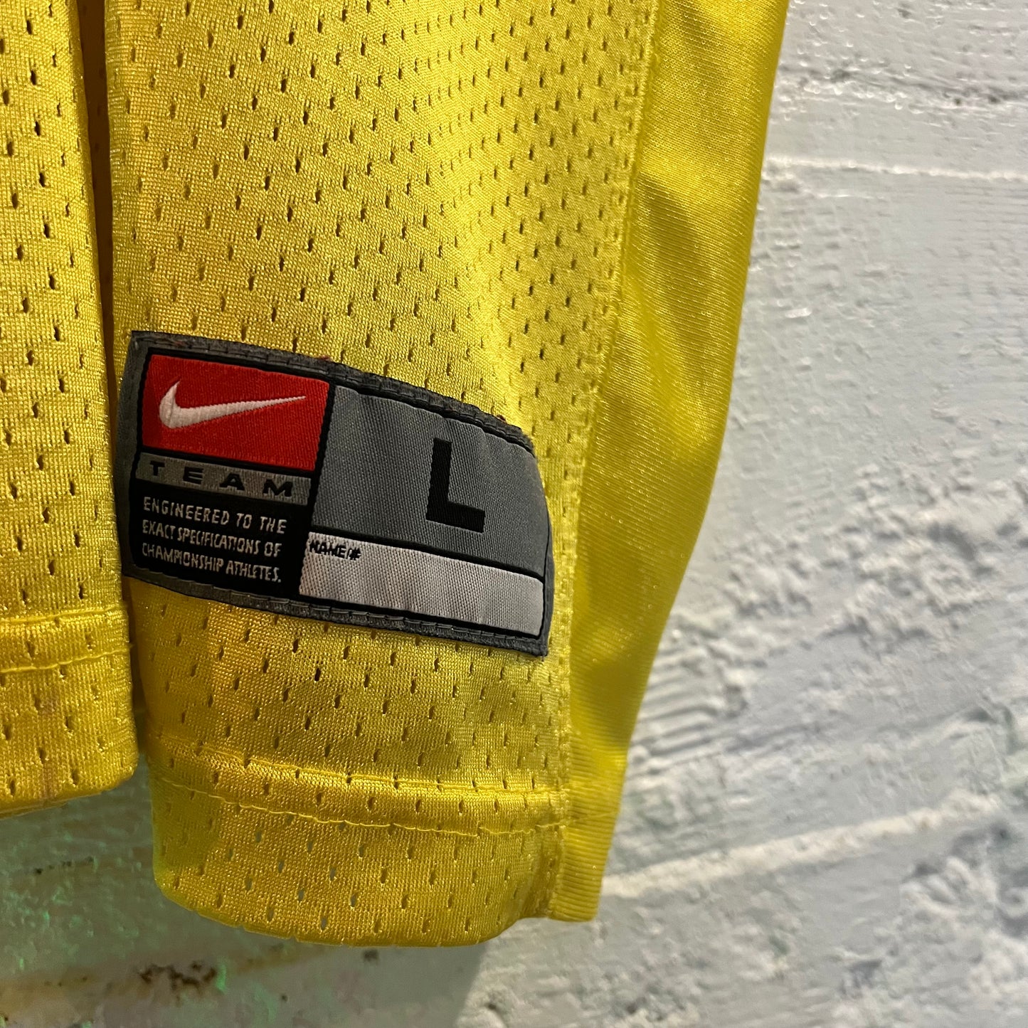 Y2K Nike University Of Oregon Ducks ‘#1’ Mesh Football Jersey - Size Large - Yellow/Green