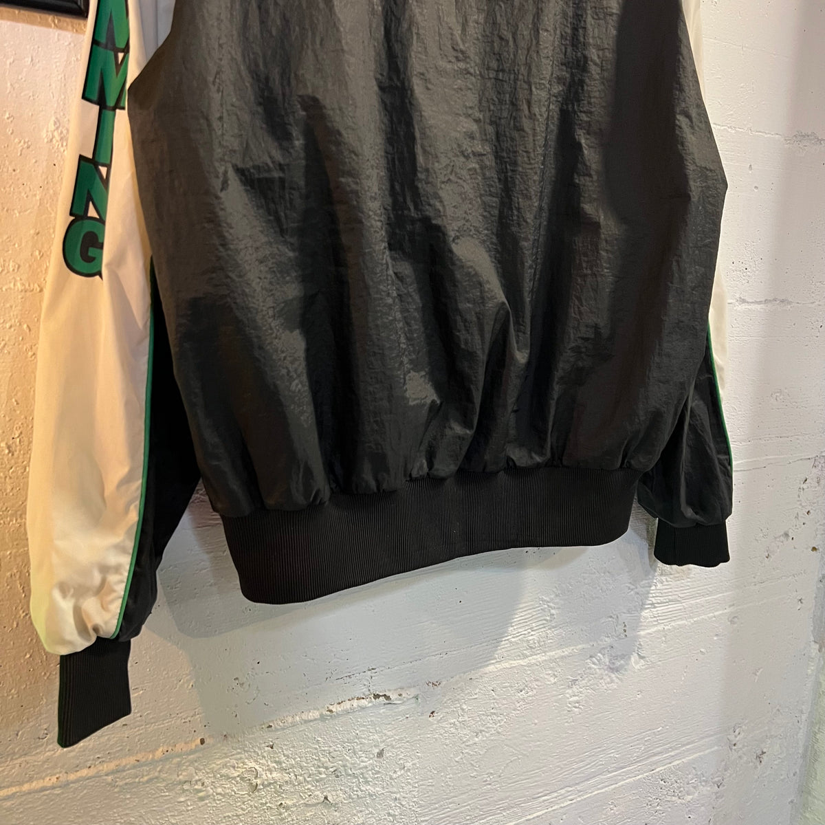 Vintage 90's Sommerfield Rainier Swimming Pullover Varsity Hooded Windbreaker Jacket - Size XXL - Made In USA - White/Green/Black
