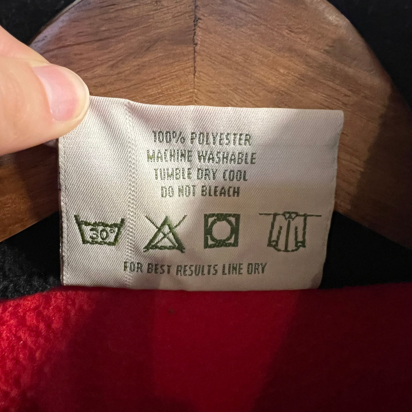 Vintage 90's Embroidered Seaside Quarter Zip Fleece Jacket - Size XL - Made In USA - Red/Black